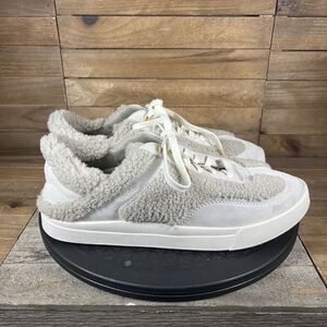 Olukai Kīlea Heu Womens Size US 9 Beige Fuzzy Sherpa Lace Up Casual Sneakers
